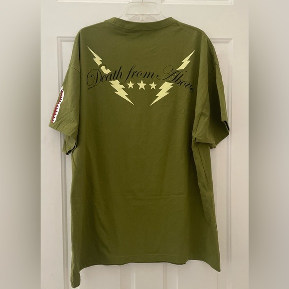 Shmack "Skull Death from Above" Mens Size 3XL Green Short Sleeve Y2k T-Shirt ** - Picture 2 of 5